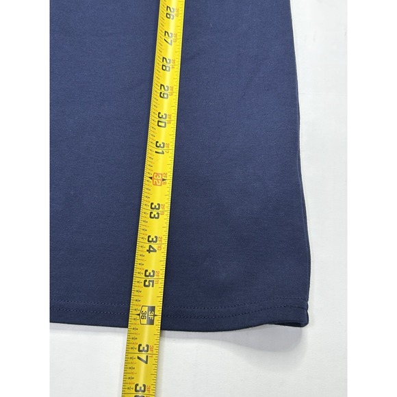 Laura Scott Sheath Dress Women's Large V Neck Nautical Classic Knit Navy Blue - Picture 4 of 8